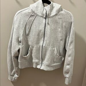 Women's Lululemon cropped  Gray Zip-Up Hoodie